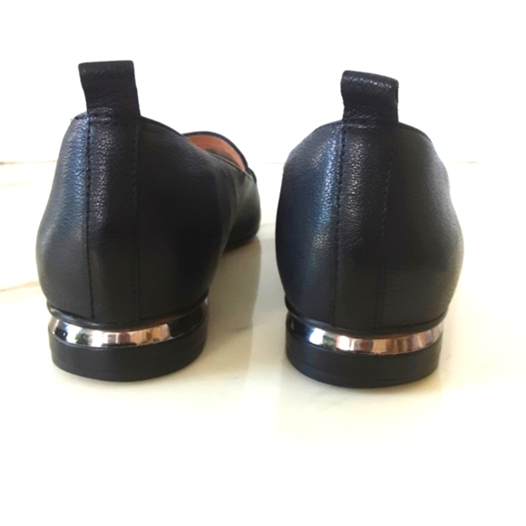 FRANCO SARTO Susie Soft Grain Leather Silver Accent Heel Pointed Toe Flats Sz 9M - Picture 5 of 10